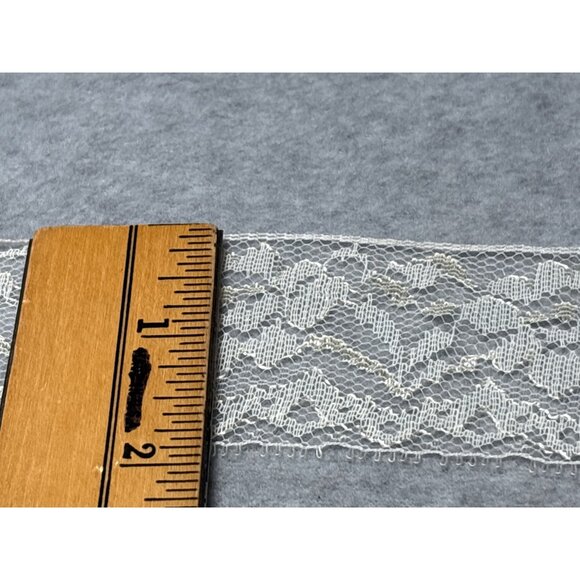 Vintage CreamFloral Lace Trim 7 yards + 8" long x 2" wide Sewing Craft Supply - Picture 4 of 6